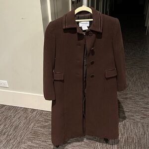 Girls Long Brown Overcoat